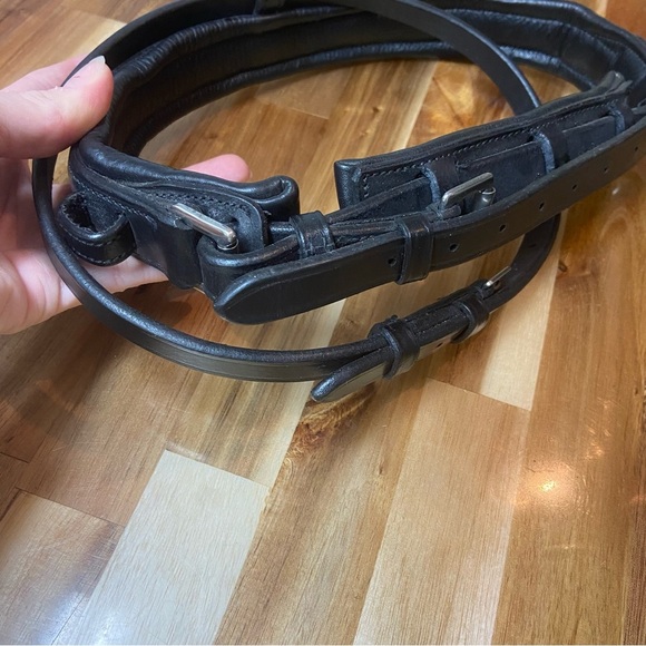 English Bridal Flash Noseband Cavesson Truly Canadian leather Black - Picture 4 of 6